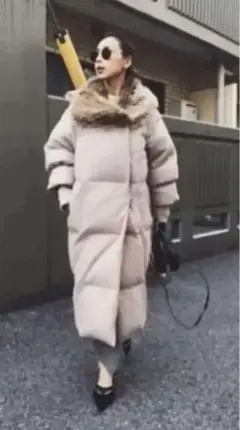 アメリヴィンテージ ロング ダウンコート グレージュ