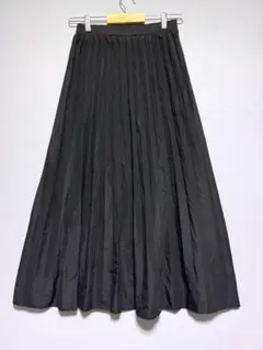 ハドソン　美品　Mサイズ キレイ ブラック プリーツロングスカート　夏ok 涼し