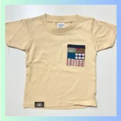 新品　子供服　Tシャツ　100cm クリーム色　ベージュ　パッチワーク　キッズ