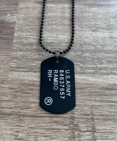 U.S. ARMY ブラック ドッグタグ ネックレス メンズ レディース