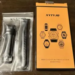 XYTYJQ 時計ベルト ベルト 22mm ブラック エナメル