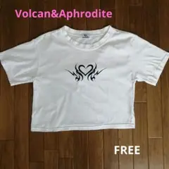Volcan&Aphrodite トライバル ハート 白 Tシャツ フリーサイズ