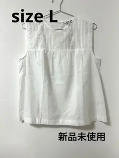 ユニクロ　コットンシアーブラウス　白　Lサイズ
