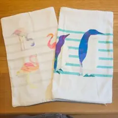 クッションカバー　2枚　ペンギン柄　フラミンゴ柄