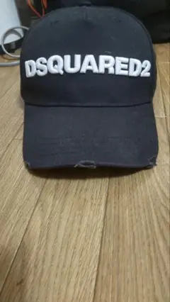 DSQUARED2 ブラックキャップ 帽子 ダメージ加工