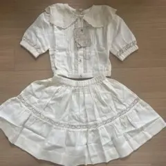 bonjour diary set crop shirt&skirt 8y 新品