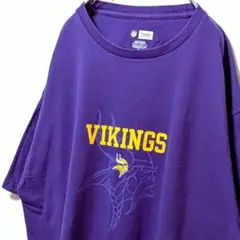 NFLミネソタバイキングス デカロゴ Tシャツ パープル 紫 XL 古着