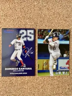 プロ野球チップス 2025年　ヤクルトスワローズ　D.サンタナ＋山田哲人　2枚