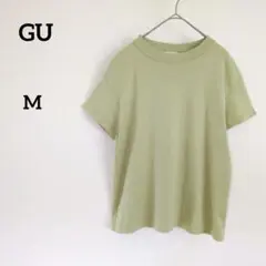 美品 GU Tシャツ 半袖 ライトグリーン クルーネック シンプル M