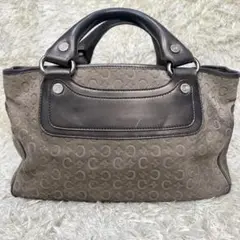 CELINE セリーヌ マカダム ハンドバック カーキ ベロア