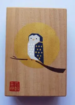 【新品・未使用・箱入り】桐箱　小物入れ　ふくろう