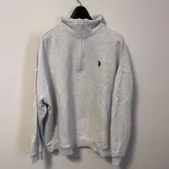 U.S. POLO ASSN. グレー ハーフジップ トレーナー M