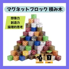 マイクラ風 マグネットブロックセット ランダム100ピース 磁石おもちゃ積み木