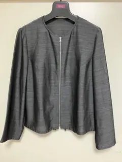 Leilian レリアン　ノーカラージップアップブルゾン　サイズ9 長袖
