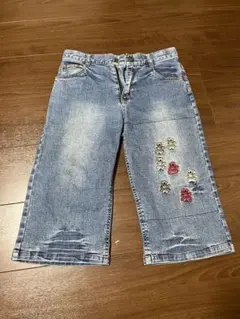 WAMWAM スカル刺繍 ライトブルーデニム