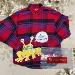 Supreme Daniel Johnston Plaid shirt tシャツ Supreme Daniel Johnston Plaid Shirt SS20 Red | Depop