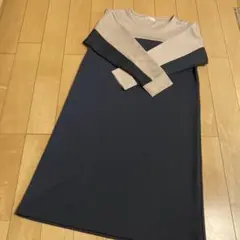 【試着のみ美品】ANNA LUNA カラー切替 長袖ワンピース