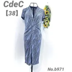 クードシャンス CdeC 半袖ワンピース タイト 総柄 38/M テロテロ