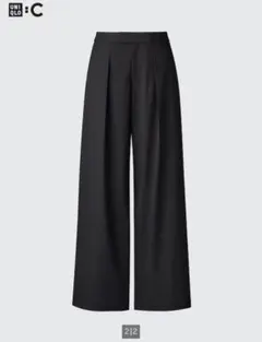 【UNIQLO C 】タックワイドパンツ ブラック　s