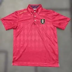 FILA ダイヤモンドパターン ポロシャツ レッド Lサイズ