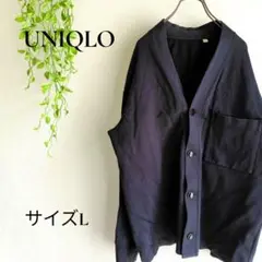b2198　ユニクロ　UNIQLO　カーディガン　L　シンプル　カジュアルメンズ