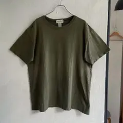 90S USA製 Eddie Bauer オリーブ Tシャツ エディーバウアー