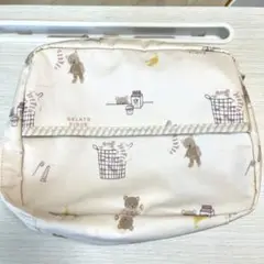 ジェラートピケ　おむつポーチ　ピンク　ベア柄