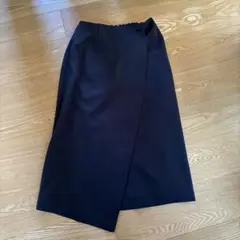 haco！フェリシモ　黒 ラップスタイル タイトスカート