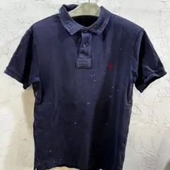 Polo by Ralph Lauren ダメージ加工ネイビー ポロシャツ M
