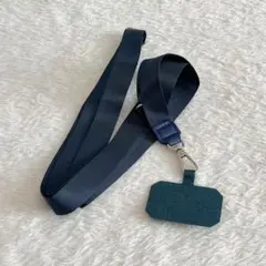 スマホショルダー ストラップ スマホストラップ 肩掛け ネイビー 紺