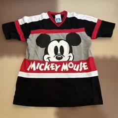 【新品未使用】ミッキーマウス Vネック 半袖 Tシャツ L 黒 赤 白