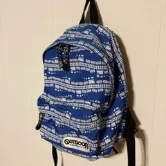 キッズ　リュック　汽車柄　ブルー