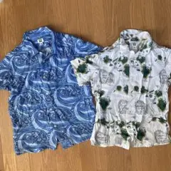 めそさま専用　青のみ　UNIQLO ヘザーブラウン　アロハシャツ　140cm