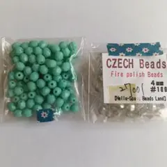 Czech Fire Polish Beads 4mm セット