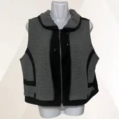 PENNYJULE　ペニージュール　ベスト　ブラック×グレー　レディース　フリル