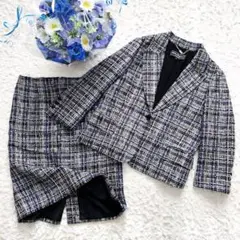 極美品 サルバトーレフェラガモ ツイード パープル ラメ スーツ ジャケット