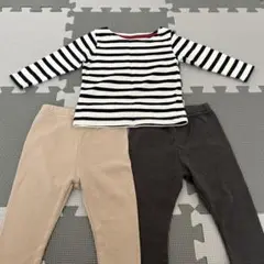 ストライプ長袖Tシャツとパンツセット