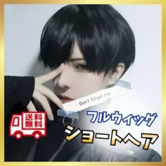 フルウィッグ ショート 男装 コスプレ 黒 イケメン 自然 メンズ