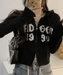 LADY LIKE フード付きニットパーカー