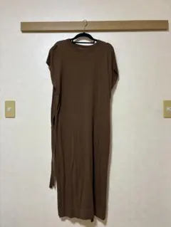 BEAMS LIGHTS 半袖ロングワンピース チュニックブラウン