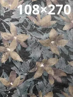 シャンブレー 花柄に花の刺繍 108cm×2.7m (859)
