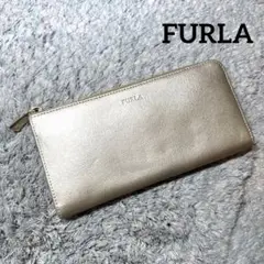 FURLA フルラ 長財布 L字ファスナー ゴールド レザー