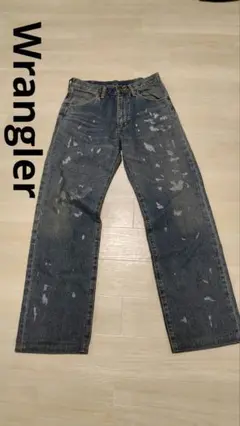 Wrangler ペンキ加工　ストレートデニム　30インチ