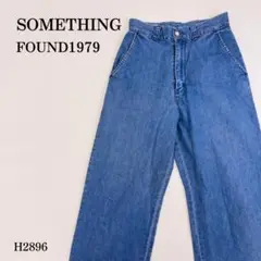 サムシング FOUND1979 デニムパンツ ワイドストレート S ブルー