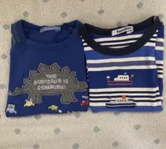 familiar 恐竜と船のTシャツ2枚セット 100