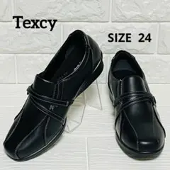 【未使用級】asicsテクシー 幅広EEEE スリッポン SIZE24cm 黒