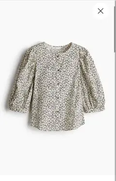 【H&M】花柄五分袖ブラウス