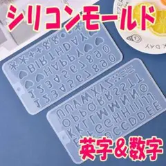 シリコンモールド 2点セット アルファベット 英字 数字 記号 小型 レジン