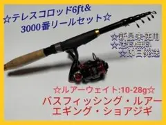1.8m 6ft コンパクトロッド リール バス ライトゲーム エギング 釣