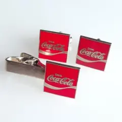 ネクタイピン カフスボタン コカコーラ トレードマーク ロゴ ドリンク　セット